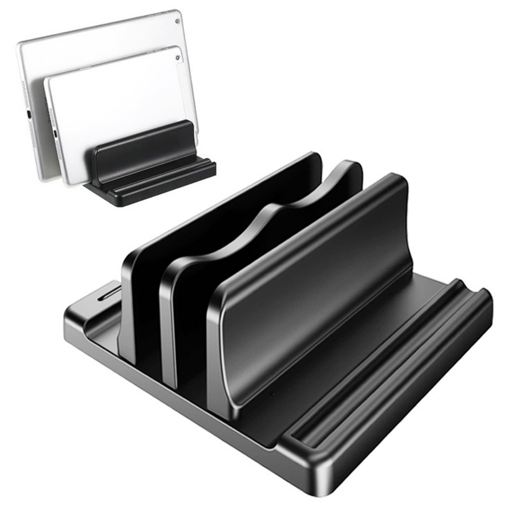 Laptop Accessories Organizer - Einzel-/Doppelschlitz Vertikaler Laptop-Ständer Verstellbarer Desktop-Notebook-Halter Platzsparend