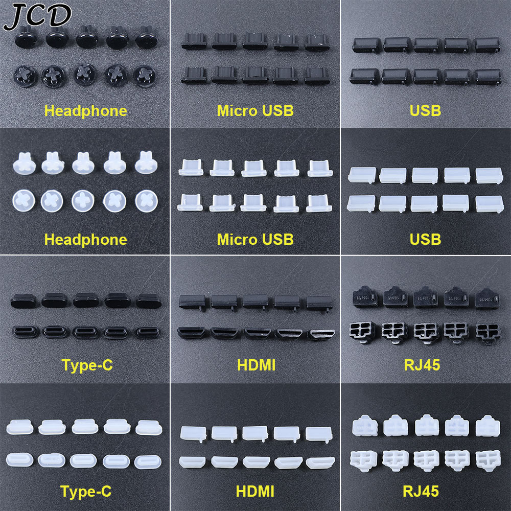 Laptop Accessories Protector - JCD 10 Stück Silikon-Typ-C-Micro-USB-Staubschutzstecker, Staubschutzabdeckung für
