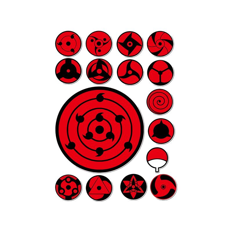 Laptop Accessories Gifts - Sharingan-Auge-Aufkleber-Set, wasserdichte Vinyl-Aufkleber für Helm, Laptop,